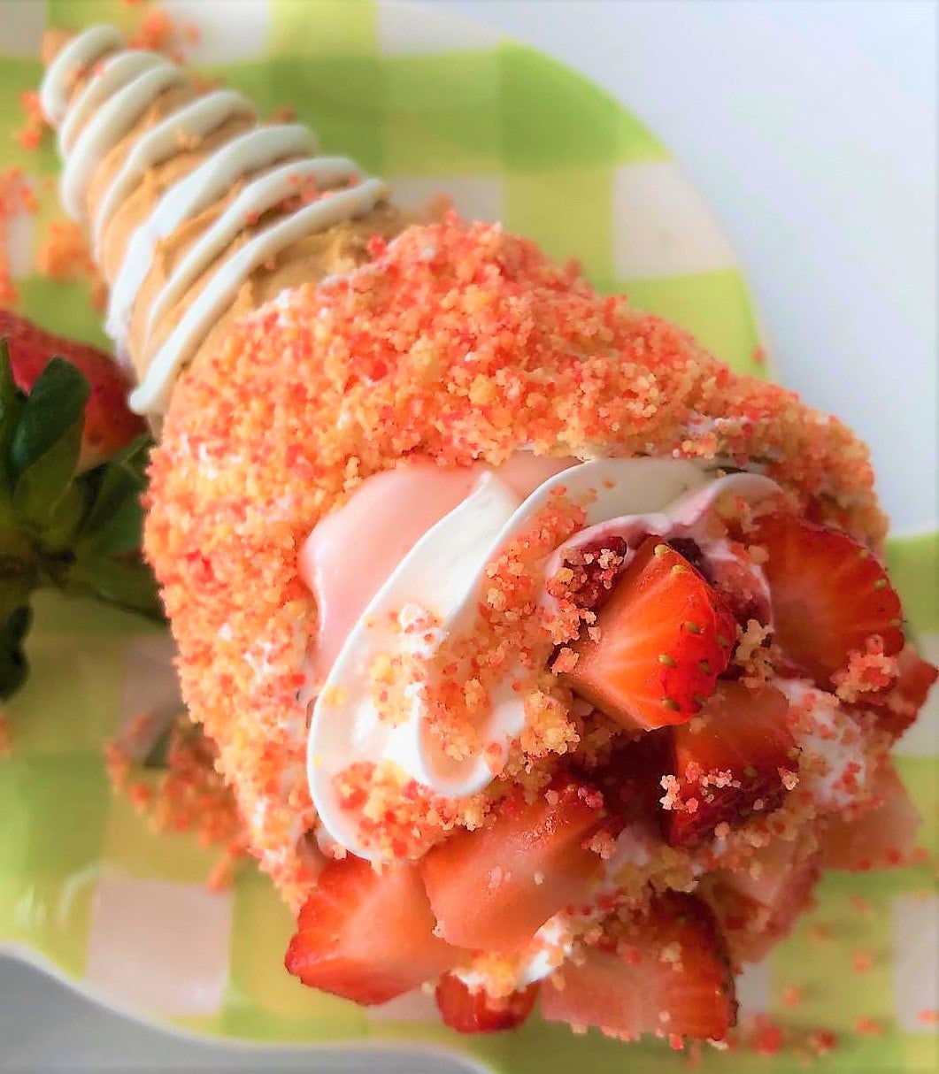 Strawberry Cheesecake Stuffed Waffles